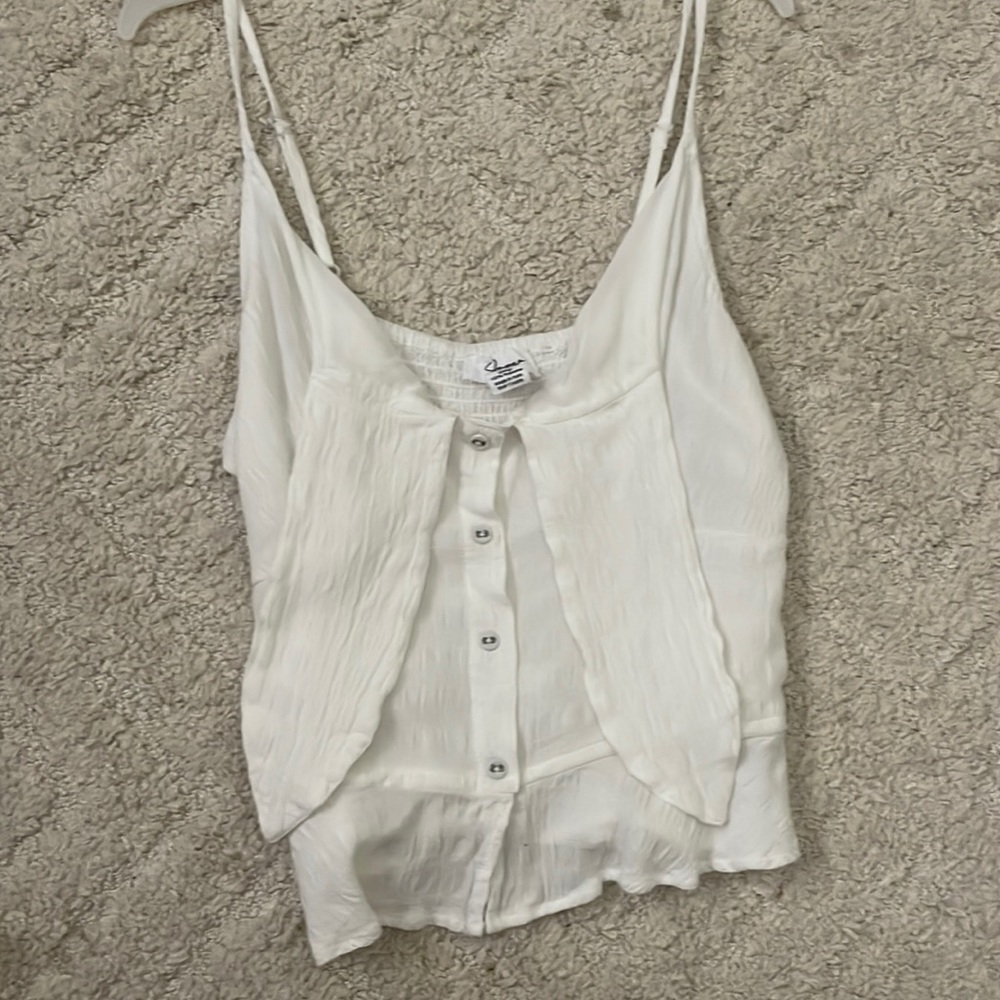 White Blouse with Buttons and Tie in the Front